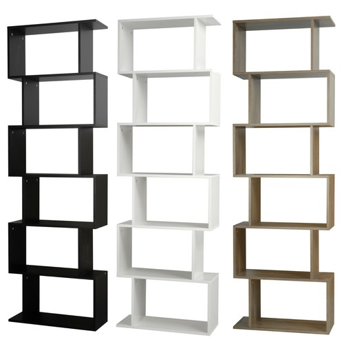 Wooden shaped bookcase - wooden, s-shaped