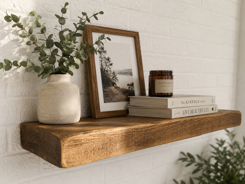 Rustic floating shelf english - floating,