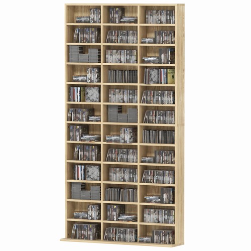 Homcom dvd media storage shelf - media,