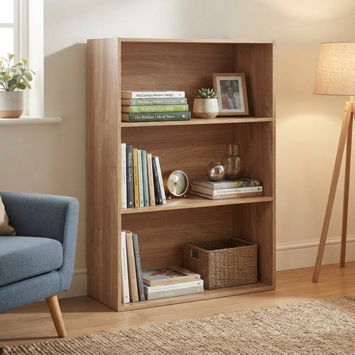 Modern wide tier oak - modern, 3-tier
