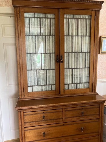 Oak bookcase with four - oak,