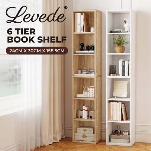 Levede narrow tall bookcase - levede,