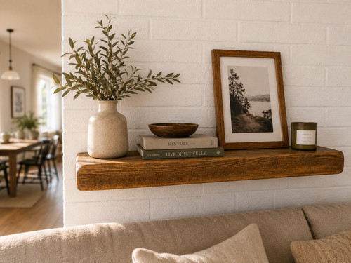 Rustic floating shelf - rustic, wall