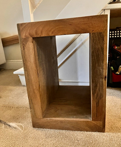 Oak side table - table, open