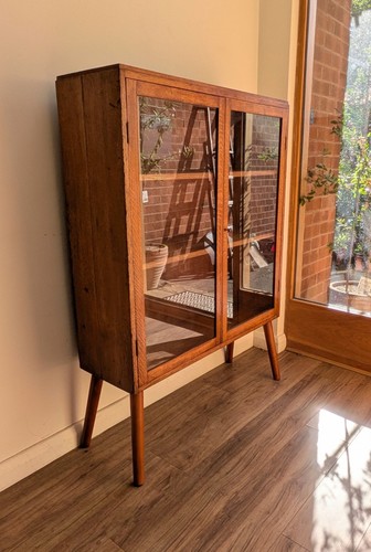 Mid century oak display