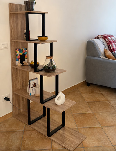 Wooden ladder bookcase - ladder, modern