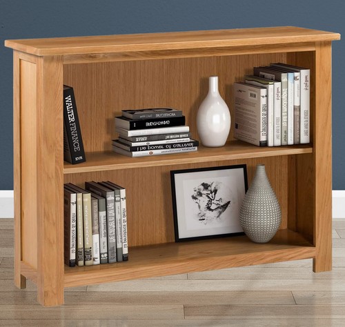 Wide bookshelf low oak - wide,