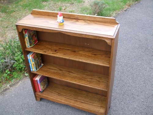 Antique blonde oak - , bookcase