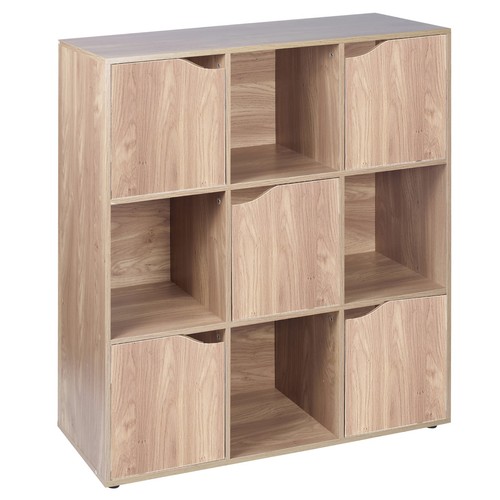 Cube oak wooden bookcase - 9,