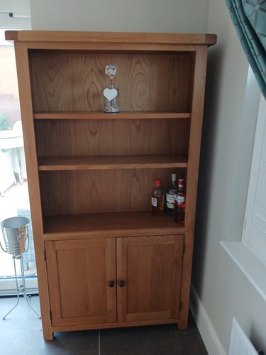 Solid oak tall bookcase - tall,
